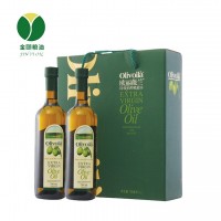 欧丽薇兰 特级初榨橄榄油 750mlX2 简装双支礼盒 欧洲原料橄榄油