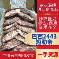 巴西889/2443短肋条 肉质鲜嫩烧烤烤肉食材 冷冻正关进口牛肉批发