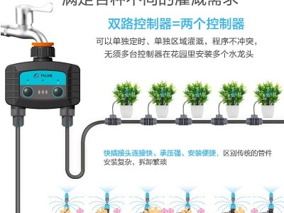 蓝牙双出口智能浇水器双路控制器定时浇花神器花园阳台自动喷淋图2